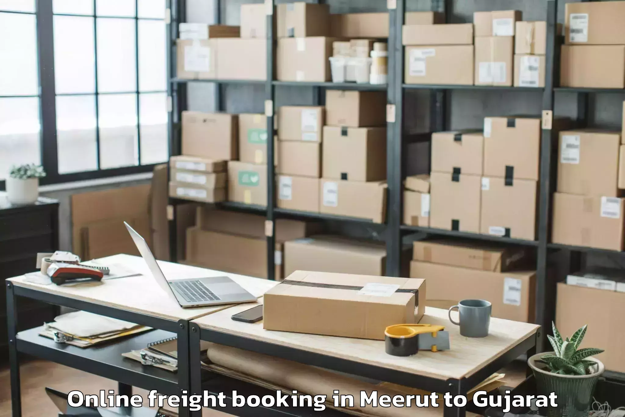 Affordable Meerut to Khedbrahma Online Freight Booking